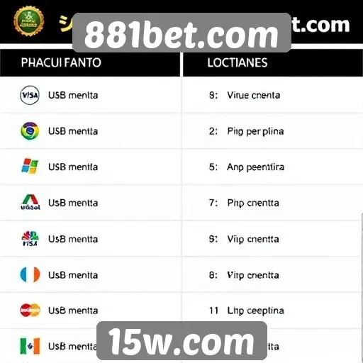 Métodos de pagamento aceitos no 881bet